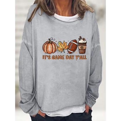 Elevate Game Day with Our IT’S GAME DAY Y’ALL Graphic Sweatshirt Clothing Tops Trendsi