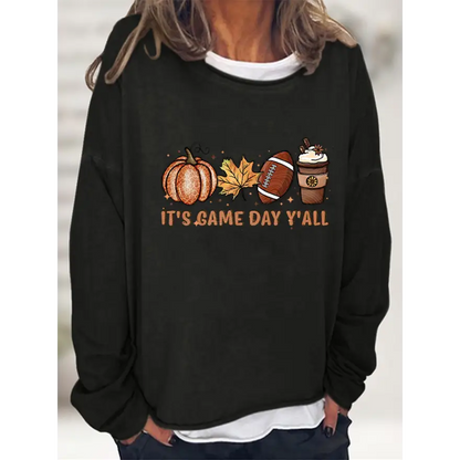 Elevate Game Day with Our IT’S GAME DAY Y’ALL Graphic Sweatshirt Clothing Tops Trendsi