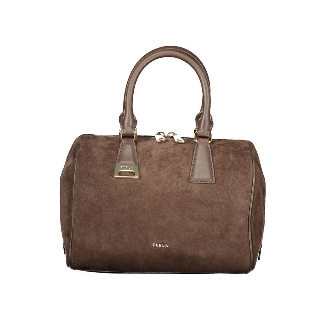 Furla Brown Leather Women’s Bag with Handles
