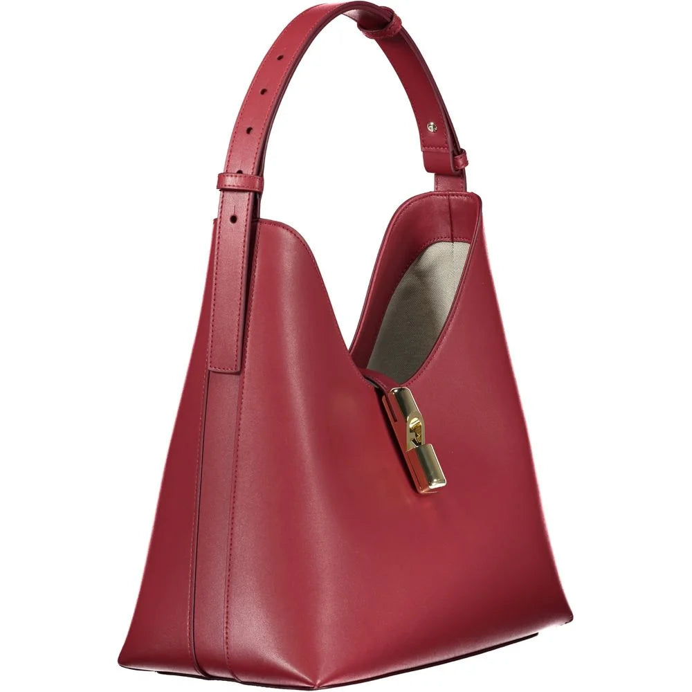 Furla Drop Handbag—An Icon of Italian Style in Rosso Pelle Leather