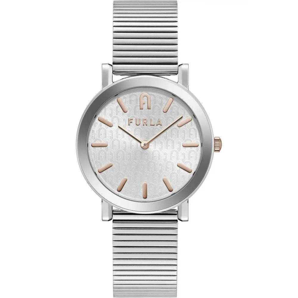 Furla Gray Stainless Steel Quartz Watch 38MM Water Resistant