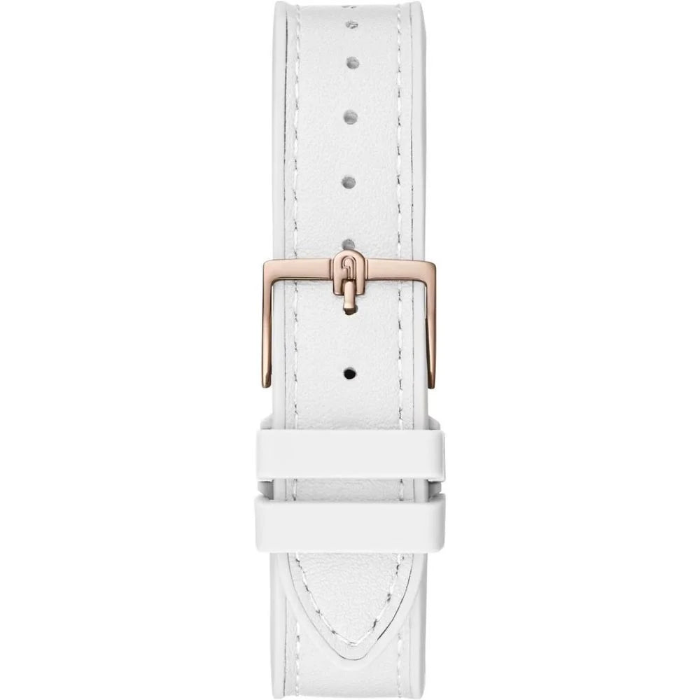 Furla White Synthetic Dress Watch with Pink Accents and Grey Dial