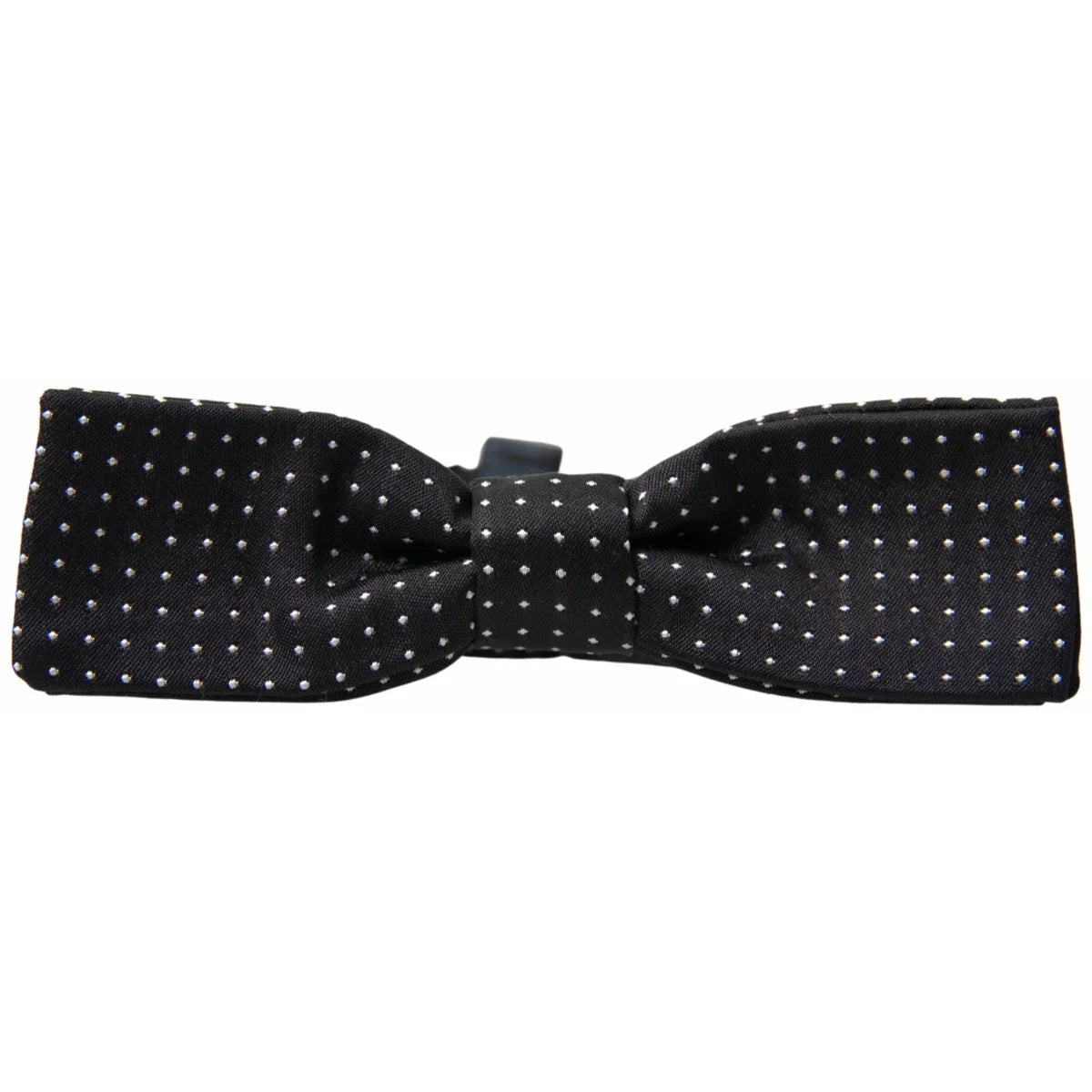 Gabbana Black Bow Tie with Silk Adjustable Neck Strap to Command Attention Dolce &