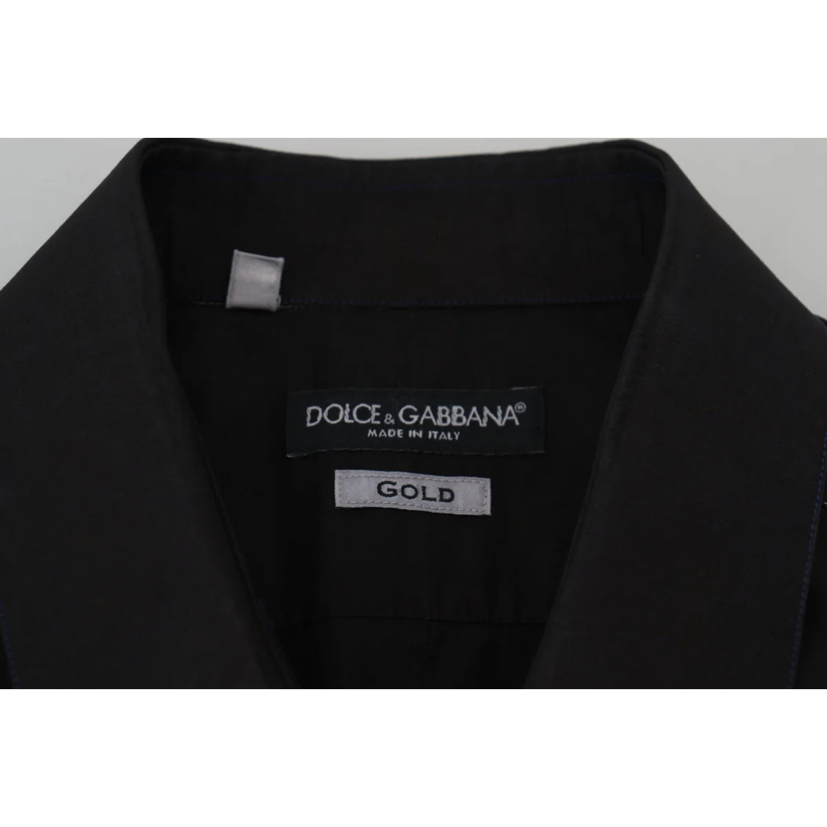 Gabbana Black Cotton Collared Long Sleeve Formal Shirt Dolce &