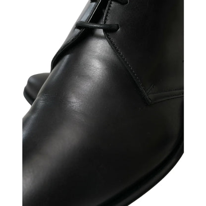 Gabbana Black Derby Italian Luxury Leather Masterpiece Dolce &