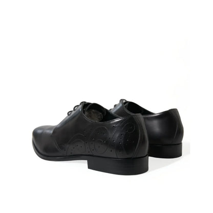 Gabbana Black Derby Italian Luxury Leather Masterpiece Dolce &