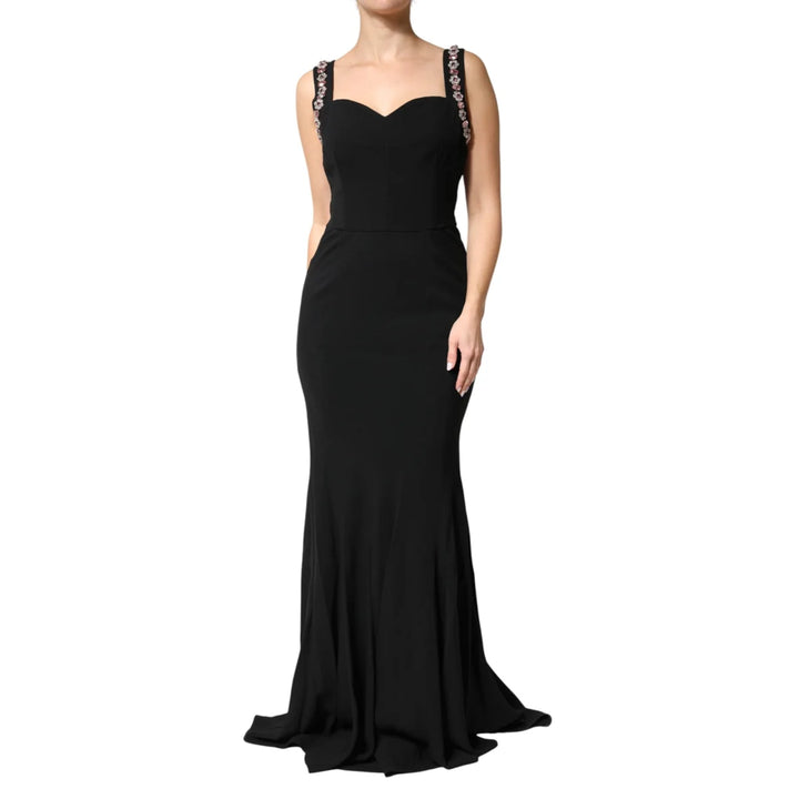 Gabbana Black Embellished Bodycon Long Gown for Ultimate Glamour Dolce &