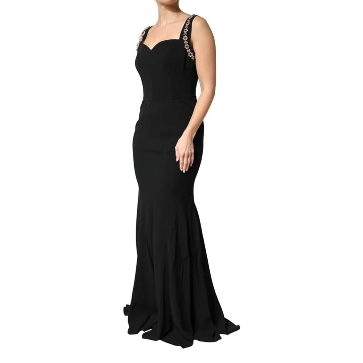 Gabbana Black Embellished Bodycon Long Gown for Ultimate Glamour Dolce &