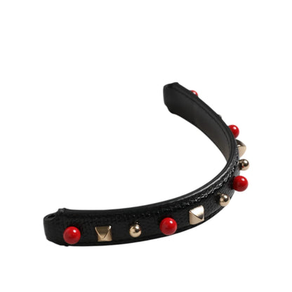 Gabbana Black Embellished Leather Shoulder Strap Handbag Accessory Dolce &