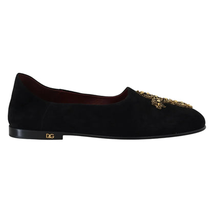 Gabbana Black Gold Loafers Shoes Radiate Seductive Dress Elegance Dolce &