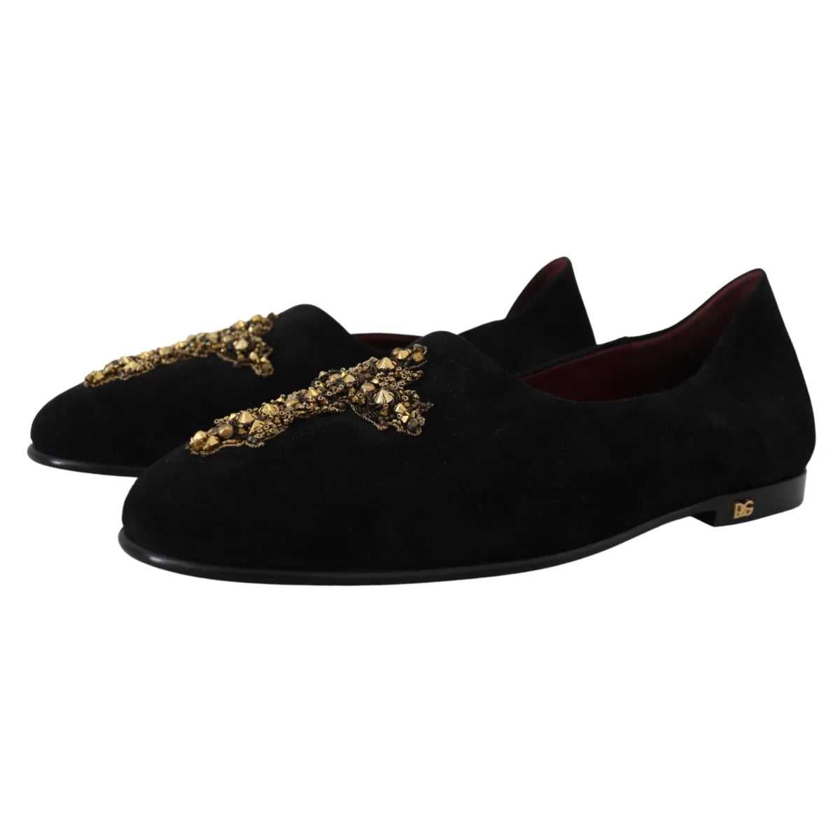 Gabbana Black Gold Loafers Shoes Radiate Seductive Dress Elegance Dolce &
