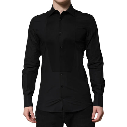 Gabbana Black Gold Long Sleeves Dress Shirt for Timeless Elegance Dolce &