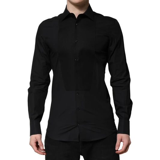 Gabbana Black Gold Long Sleeves Dress Shirt for Timeless Elegance Dolce &