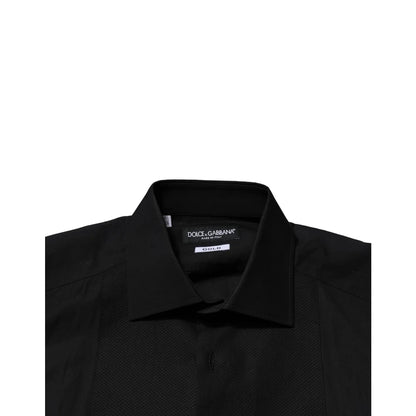 Gabbana Black Gold Long Sleeves Dress Shirt for Timeless Elegance Dolce &