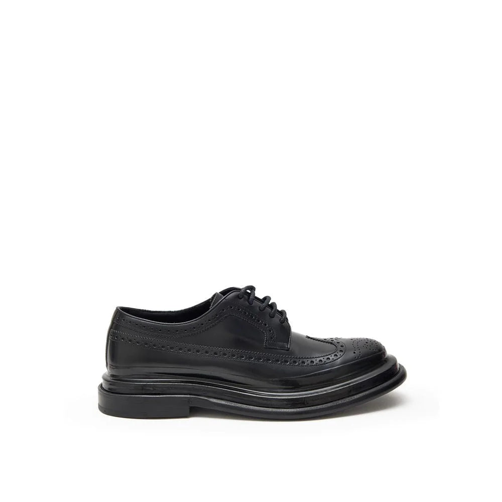 Gabbana Black Lace-Up Loafer with Maxi Sole and English Stitching Dolce &