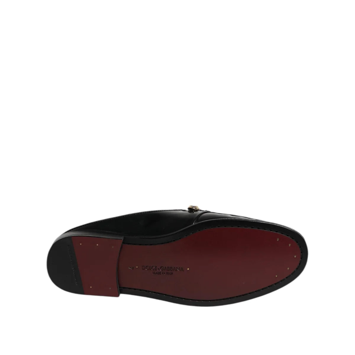 Gabbana Black Leather DG Chain Embellished Slip On Sandals Dolce &