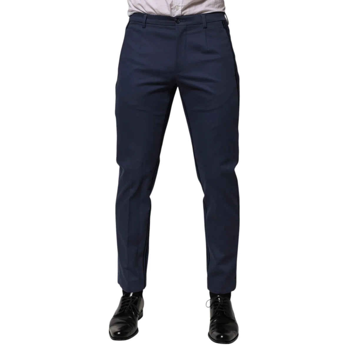 Gabbana Blue Cotton Formal Trousers Tailored for Modern Sophistication Dolce &