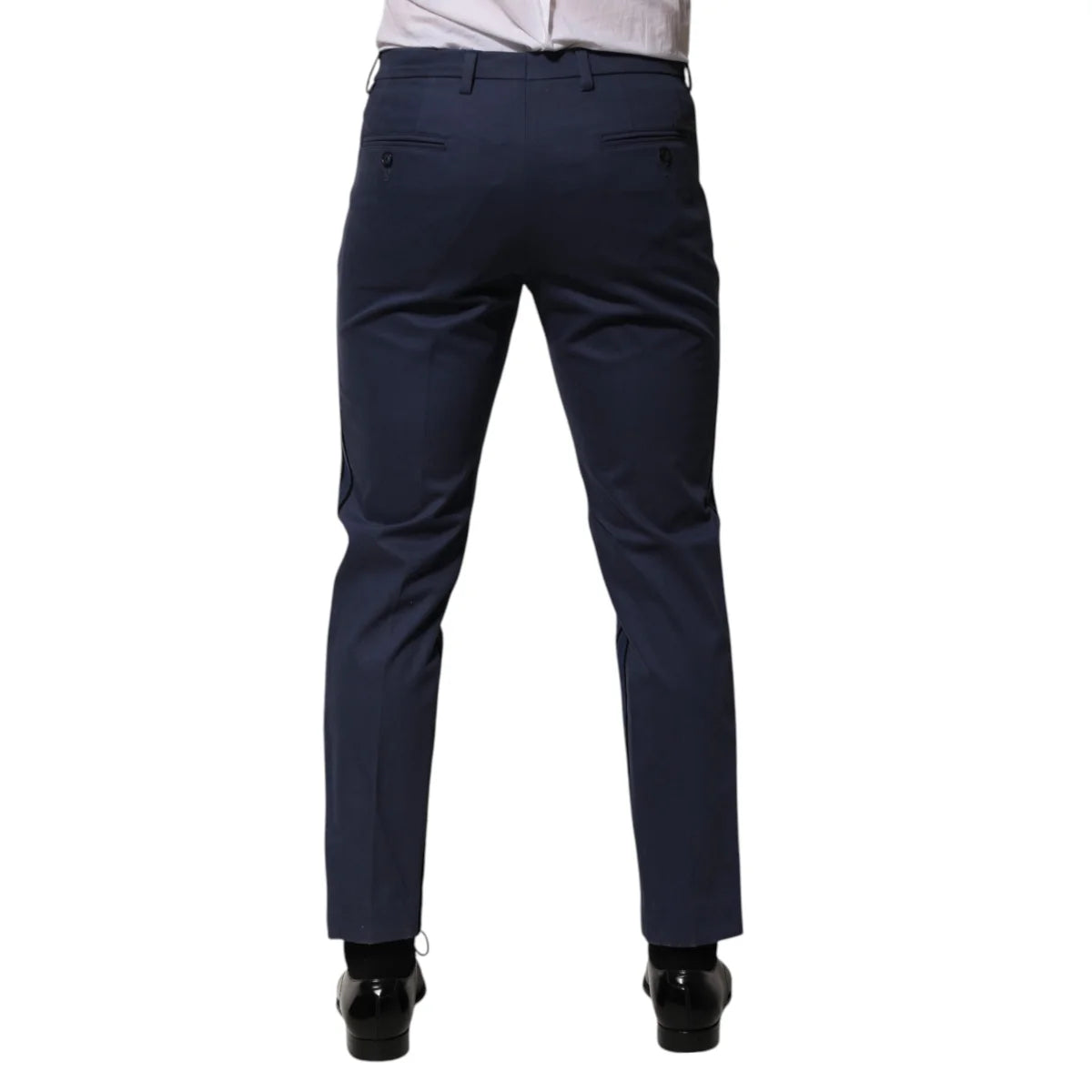 Gabbana Blue Cotton Formal Trousers Tailored for Modern Sophistication Dolce &