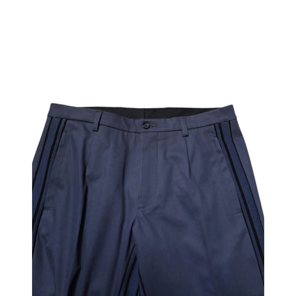 Gabbana Blue Cotton Formal Trousers Tailored for Modern Sophistication Dolce &