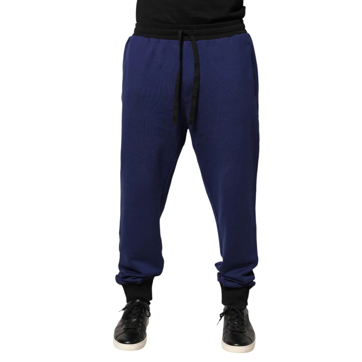 Gabbana Blue Cotton Jogger Trousers for Effortless Modern Style Dolce &