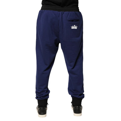 Gabbana Blue Cotton Jogger Trousers for Effortless Modern Style Dolce &
