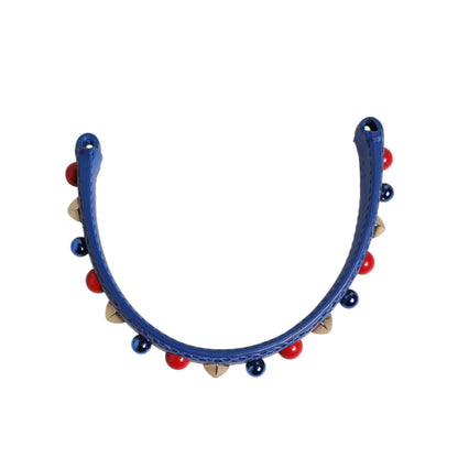 Gabbana Blue Embellished Leather Shoulder Strap Handbag Accessory Dolce &