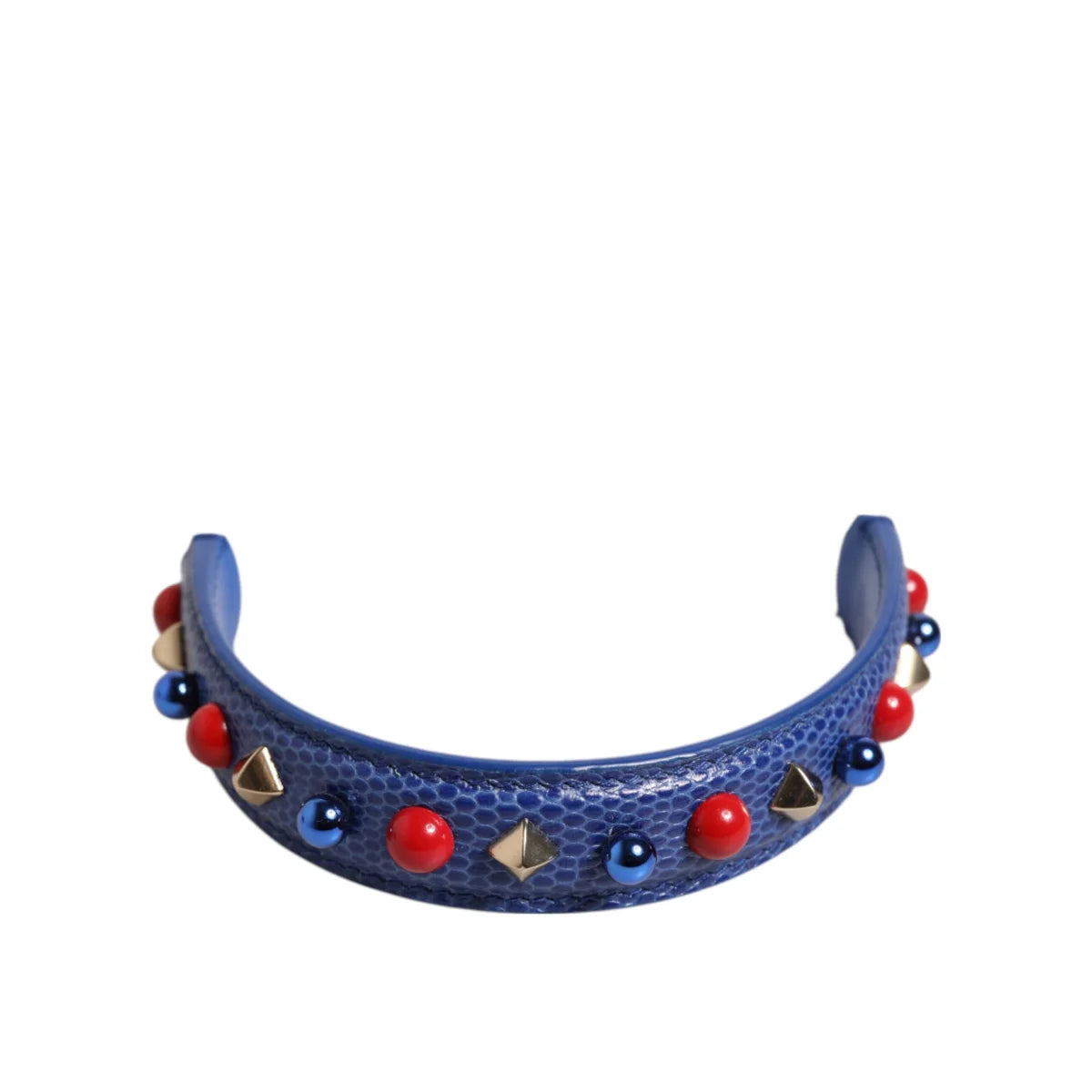 Gabbana Blue Embellished Leather Shoulder Strap Handbag Accessory Dolce &