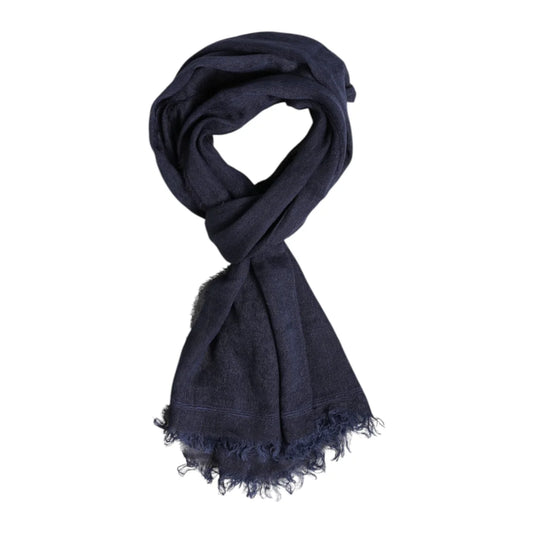 Gabbana Blue Linen Neck Wrap Lightweight Scarf for Men Dolce &