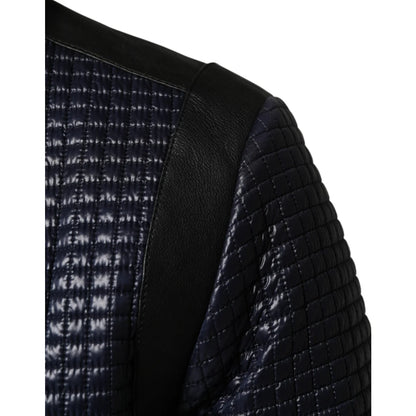 Gabbana Blue Nylon Bomber Jacket for Men Sleek Modern Style Dolce &