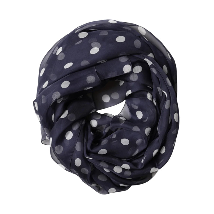 Gabbana Blue Polka Neck Wrap Lightweight Scarf 205cm x 132cm Dolce &
