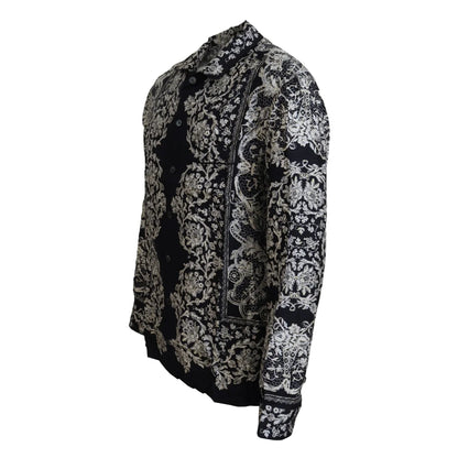 Gabbana Blue Silk Floral Baroque Shirt Stunning Designer Fashion Dolce &