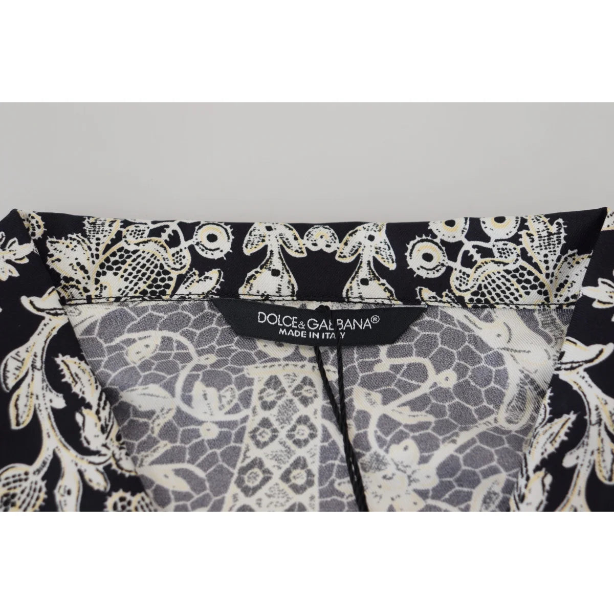 Gabbana Blue Silk Floral Baroque Shirt Stunning Designer Fashion Dolce &