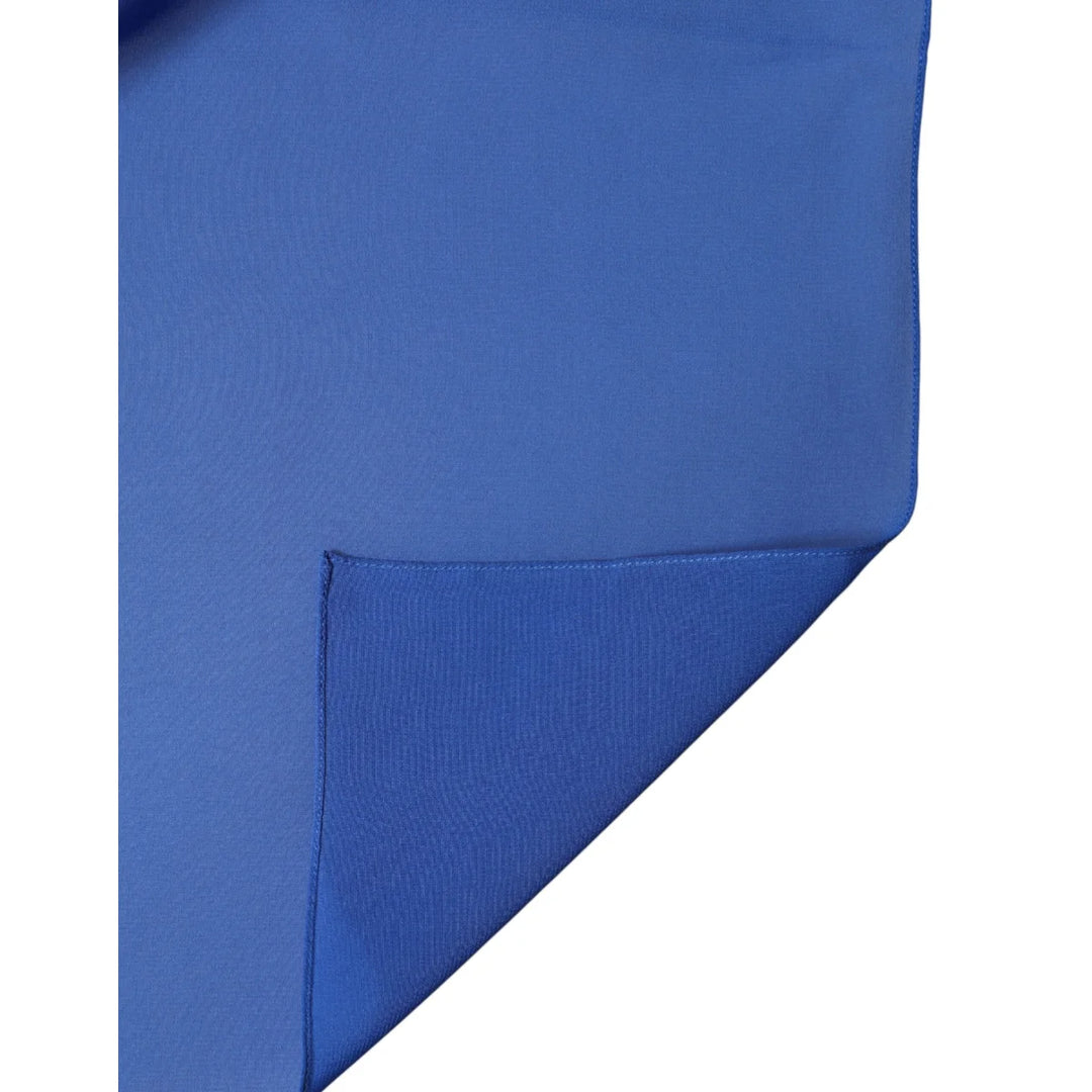 Gabbana Blue Silk Neck Wrap Lightweight Summer Stole for Men Dolce &