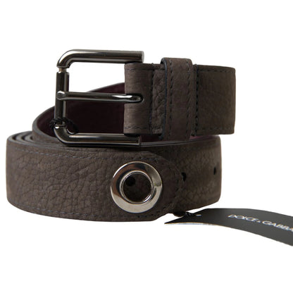 Gabbana Brown Leather Belt with Metal Buckle Radiates Luxe Style Dolce &