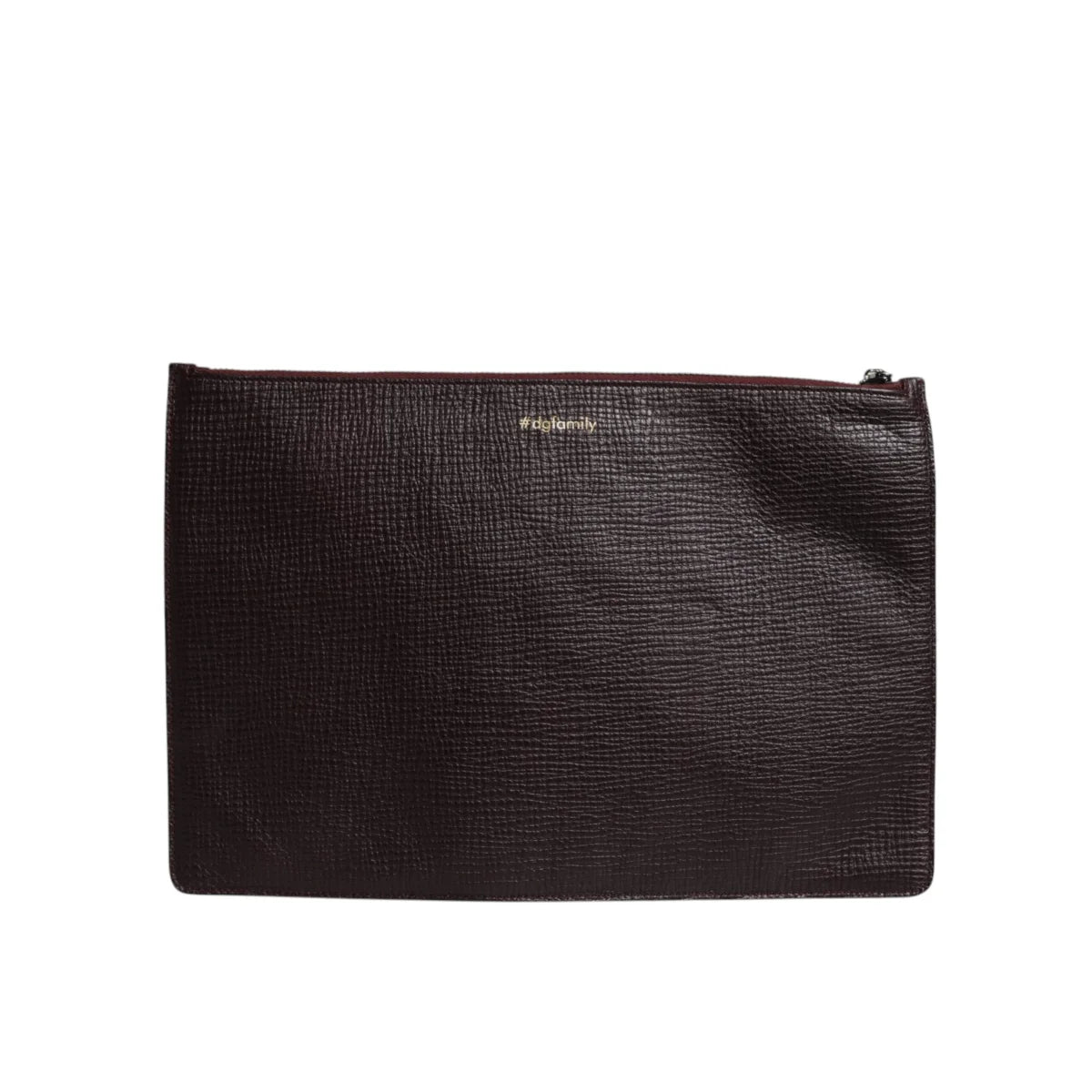 Gabbana Brown Leather Pouch Bag with Graphic Explosion Appliques Dolce &