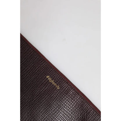 Gabbana Brown Leather Pouch Bag with Graphic Explosion Appliques Dolce &