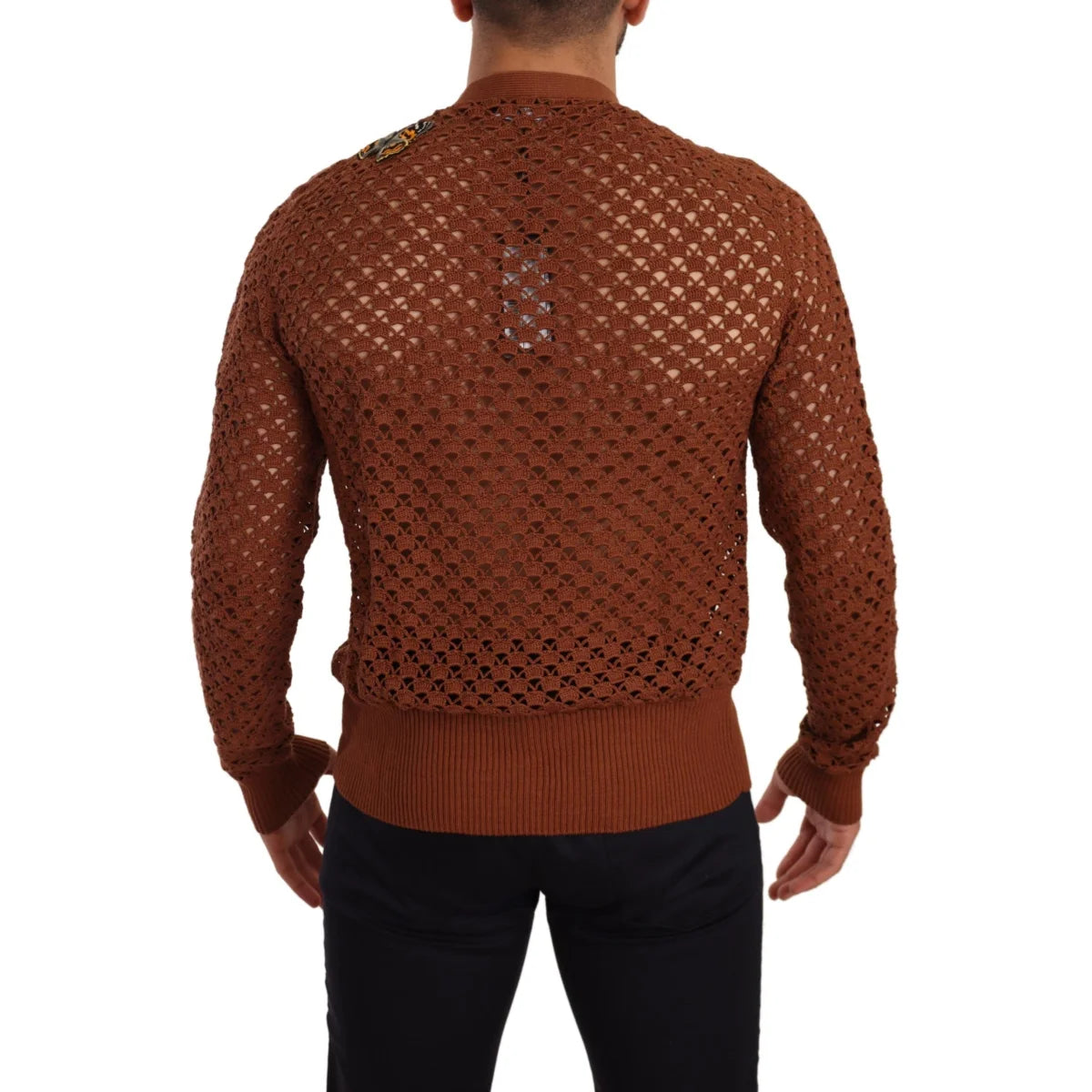 Gabbana Brown Leopard Butterfly Cardigan in Luxurious Cotton Knit Dolce &