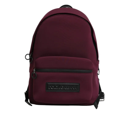 Gabbana Burgundy Montreale Technical Backpack Bag with Leather Accents Dolce &