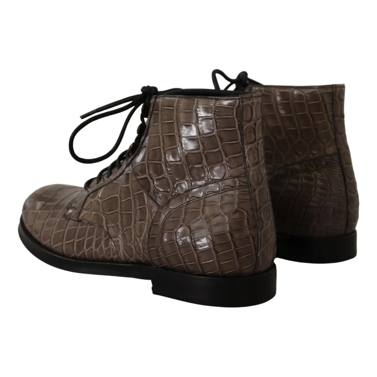 Gabbana Crocodile Derby Boots Crafted in Luxurious Leather Dolce &