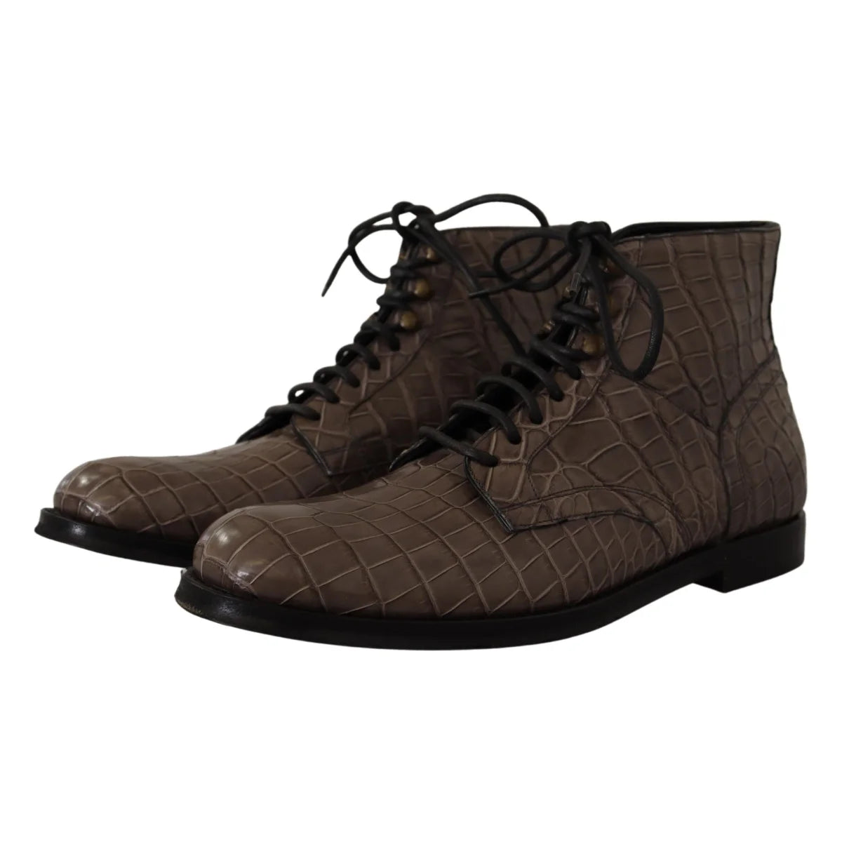 Gabbana Crocodile Derby Boots Crafted in Luxurious Leather Dolce &