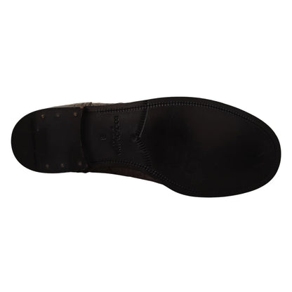 Gabbana Crocodile Derby Boots Crafted in Luxurious Leather Dolce &