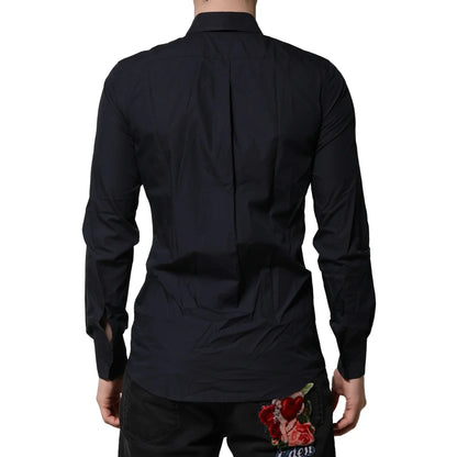 Gabbana Dark Blue Dress Shirt Classic Elegance for Sophisticated Style Dolce &