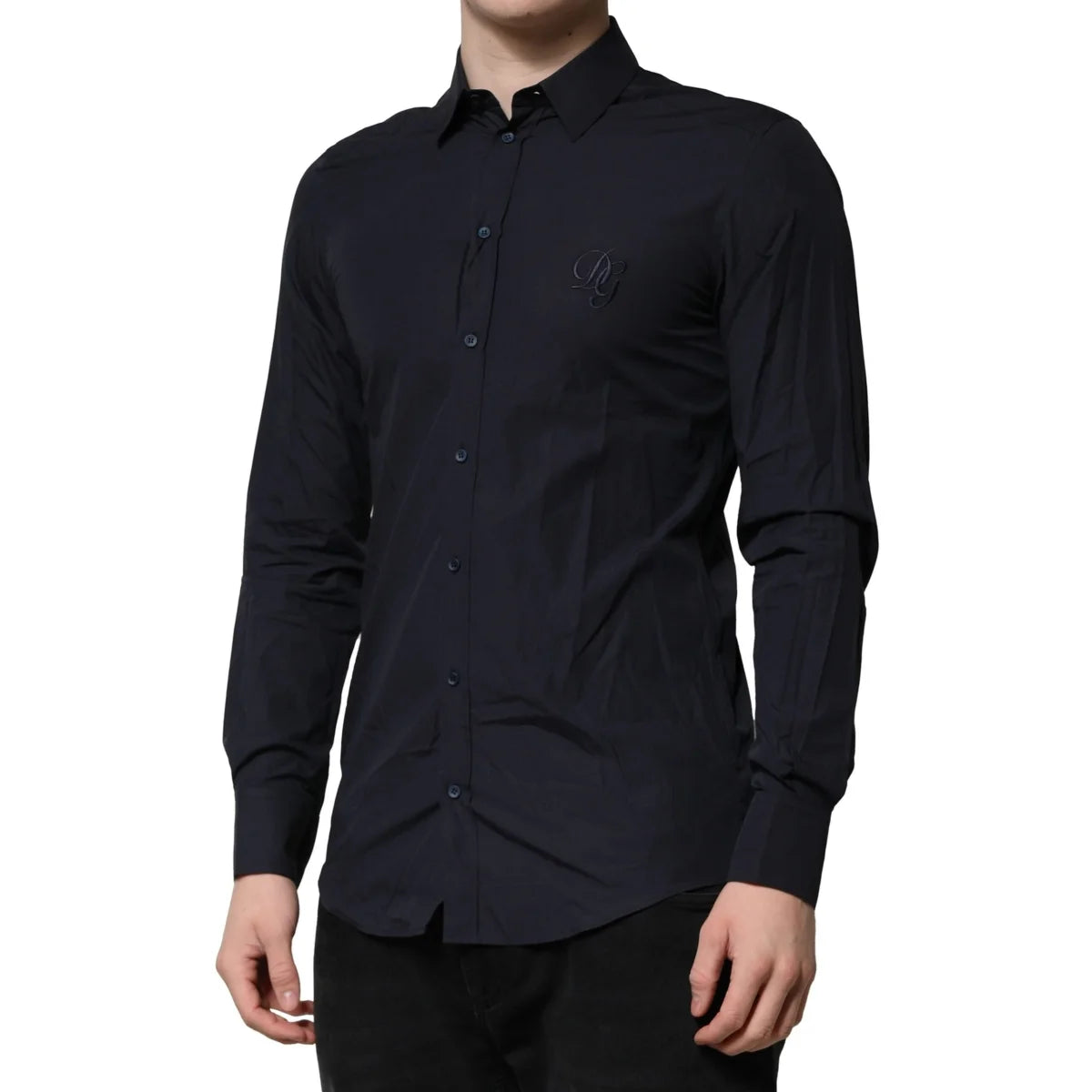 Gabbana Dark Blue Dress Shirt Classic Elegance for Sophisticated Style Dolce &