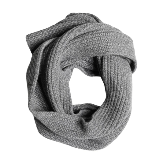 Gabbana Gray Cashmere Knit Scarf Luxurious Soft Winter Style Dolce &