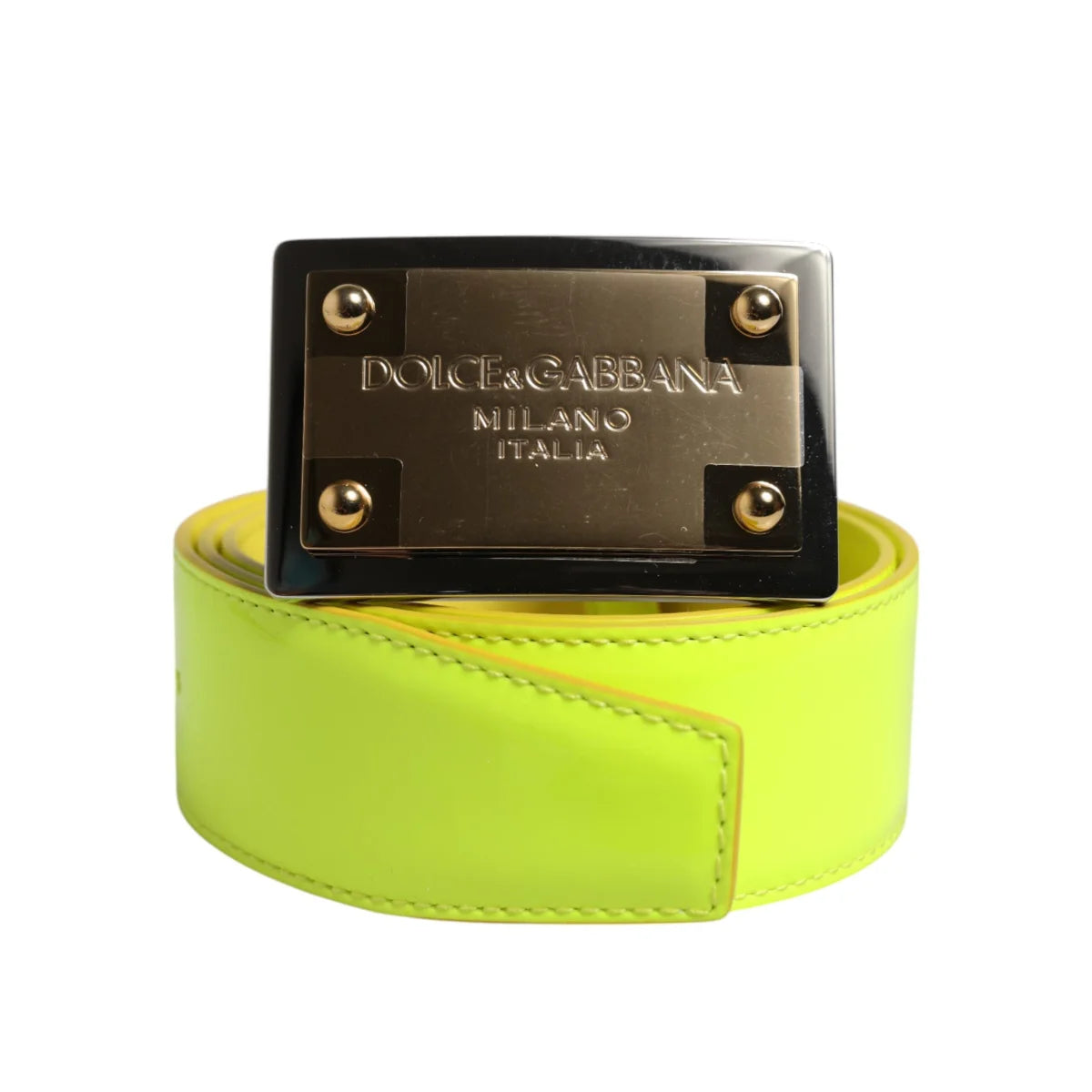 Gabbana Leather Belt Style Explosion in Vibrant Yellow Green Dolce &