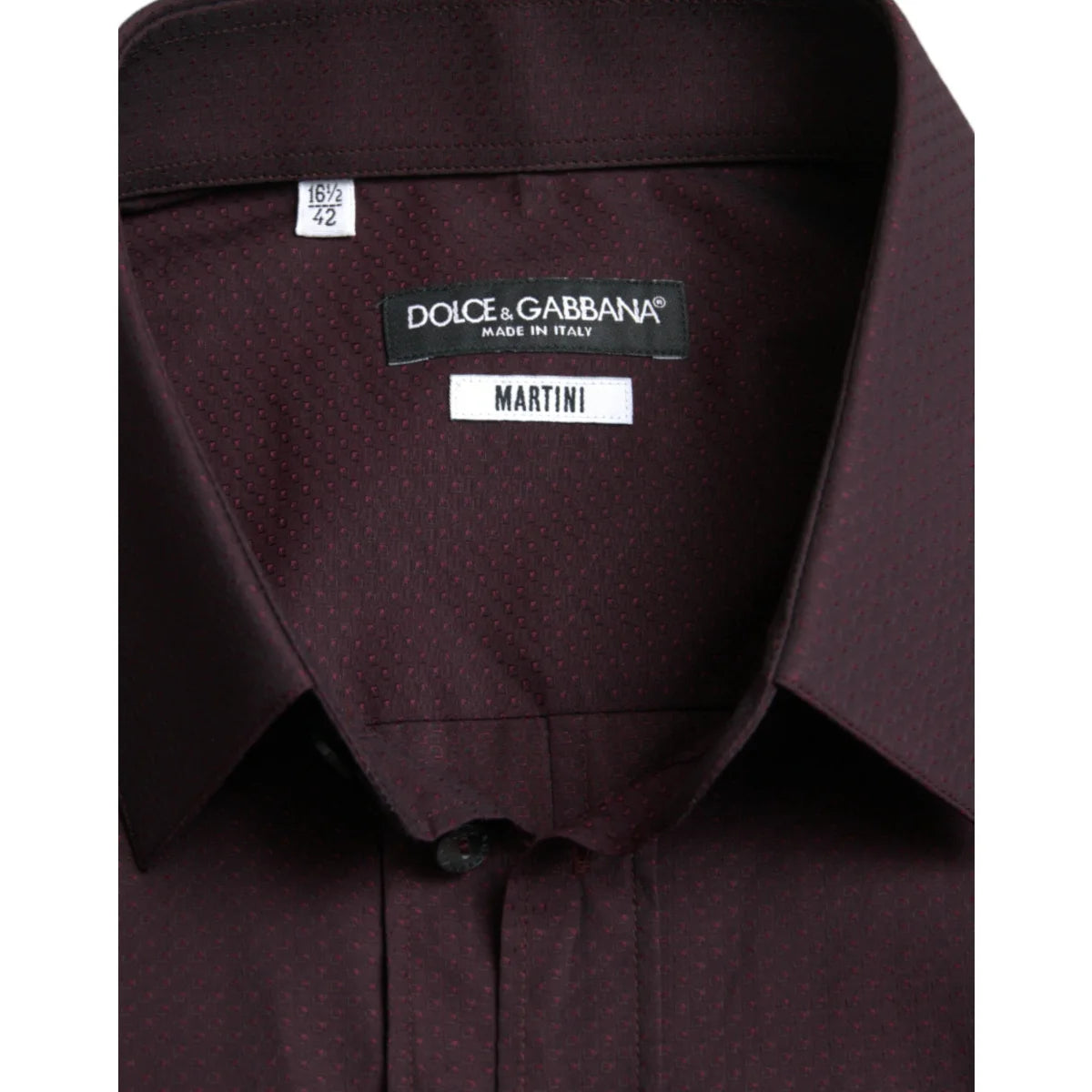Gabbana Maroon Jacquard Formal Dress Shirt Luxury Cotton Poplin Dolce &