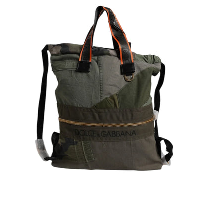 Gabbana Military Green Drawstring Closure Backpack with Internal Pockets Dolce &