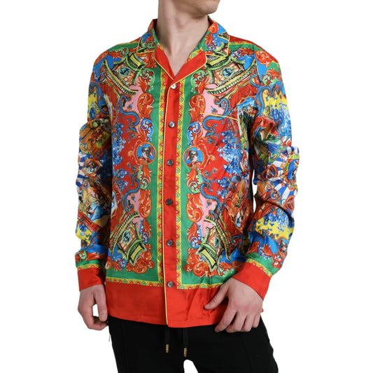 Gabbana Multicolor Patterned Button Casual Shirt for Men Dolce &
