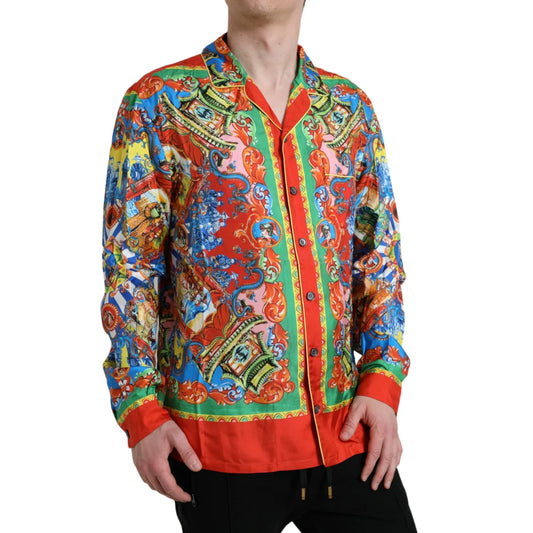Gabbana Multicolor Patterned Button Casual Shirt for Men Dolce &
