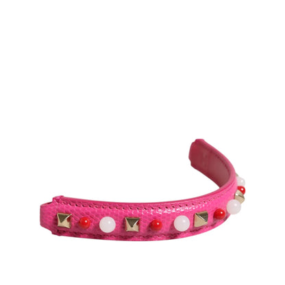 Gabbana Pink Embellished Leather Shoulder Strap Handbag Accessory Dolce &